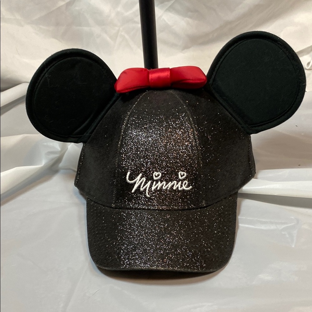 Disney Minnie Mouse Glitter Hat with Red Bow